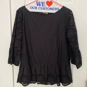 Loft eyelet peplum top